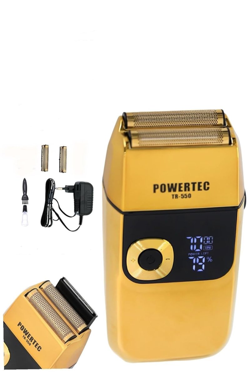 POWERTEC TR-550 Şarjlı Günlük Sakal Sinekkaydı Tıraş Hassas Düzeltici Döner Başlık