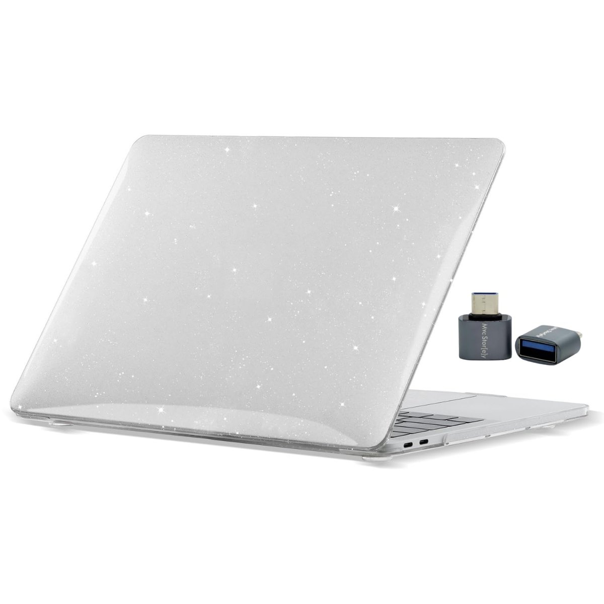 McStorey MacBook Air 15.3 İnç Kılıf A2941 A3114 A3241 A3448 M2 M3 M4 M5 Uyumlu Simli Kristal Parlak Hard Case Şeffaf Sert Kapak Çizik Darbe Koruyucu Şeffaf