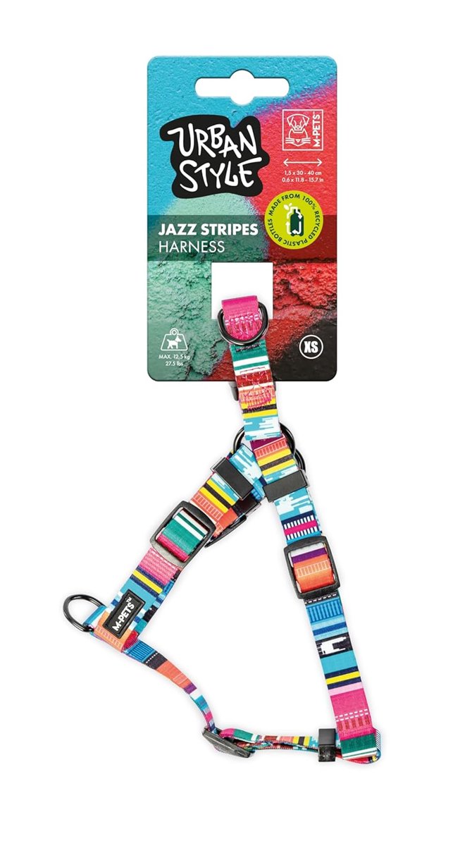 M-Pets Urban Style Jazz Stripes Göğüs Tasması XS