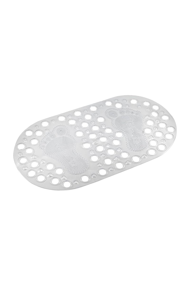Efe Mark Premium Serisi Banyo - Küvet İçi Kaydırmaz Vantuzlu Ayak Desenli Paspas 66,5 x 36,5 cm, Beyaz