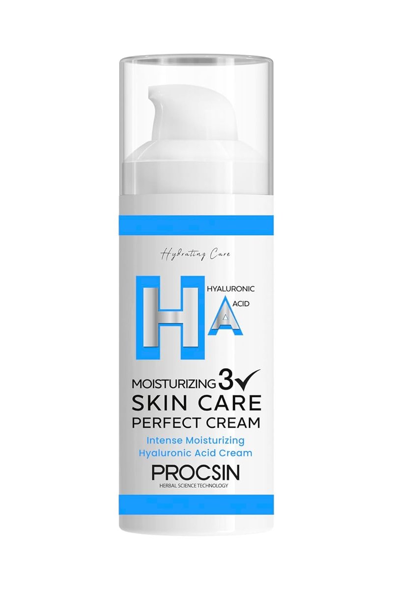 PROCSIN Yoğun Nemlendirici Hyaluronic Krem, Derinlemesine Nemlendirme & Cilt Bariyeri Güçlendirme, Canlandırıcı & Besleyici Günlük Bakım, 50 ML