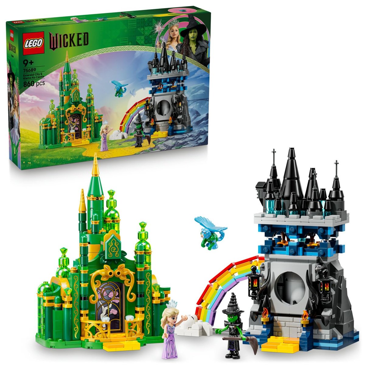 LEGO Wicked Emerald City ve Kiamo Ko Kalesi 75689-9 Yaş ve Üzeri Kız ve Erkek Çocuklar için Elphaba