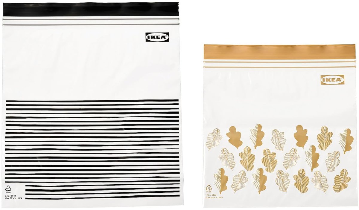IKEA – Sırt Çantaları Risigillabili Istad, 25 adet 1,2 L + 25 adet için 2,5 l, Dondurucu, gıda maddeleri, renk: mor, TOT. 50 adet, plastik, Mor, Confezione da 1