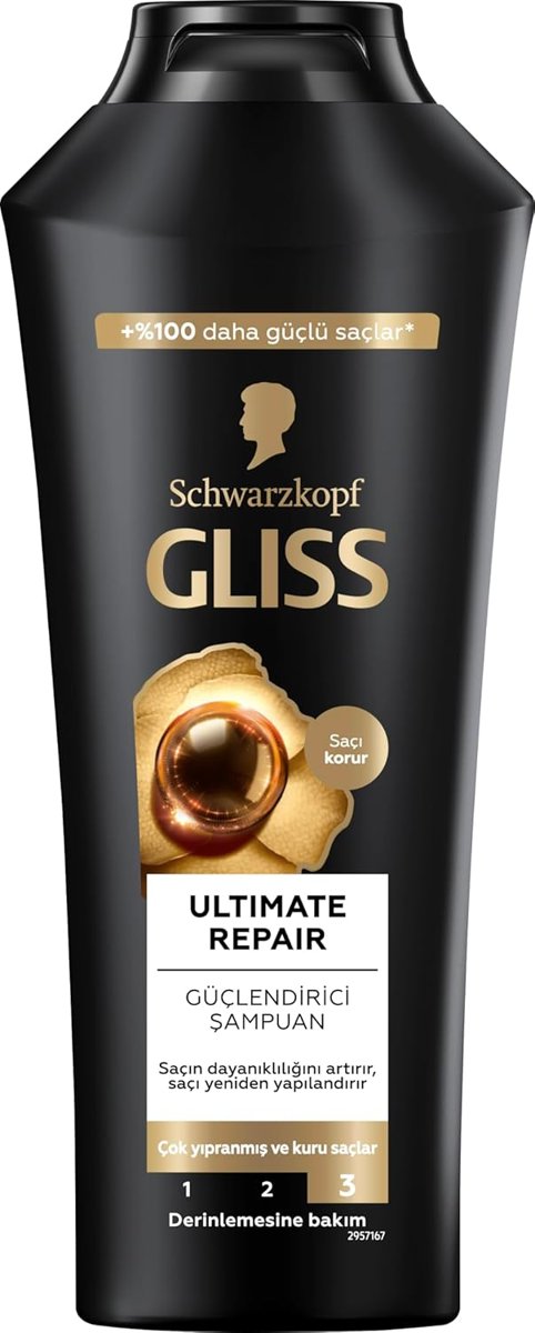 Gliss Ultimate Repair Keratin içeren Derinlemesine Güçlendirici Şampuan 400 ml Yıpranmış Kuru Saçlar