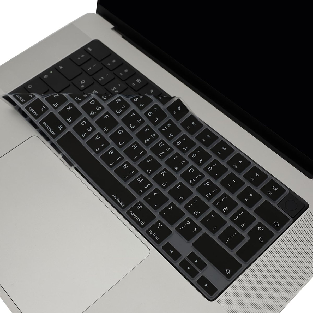 McStorey MacBook Arapça Klavye Koruyucu UK Ters L Enter M1-M5 | A2681 A3113 A3240 A3449 A2941 A3241 A2442 A2779 A2992 A2485 A2991 | Arabic Keyboard Cover Siyah