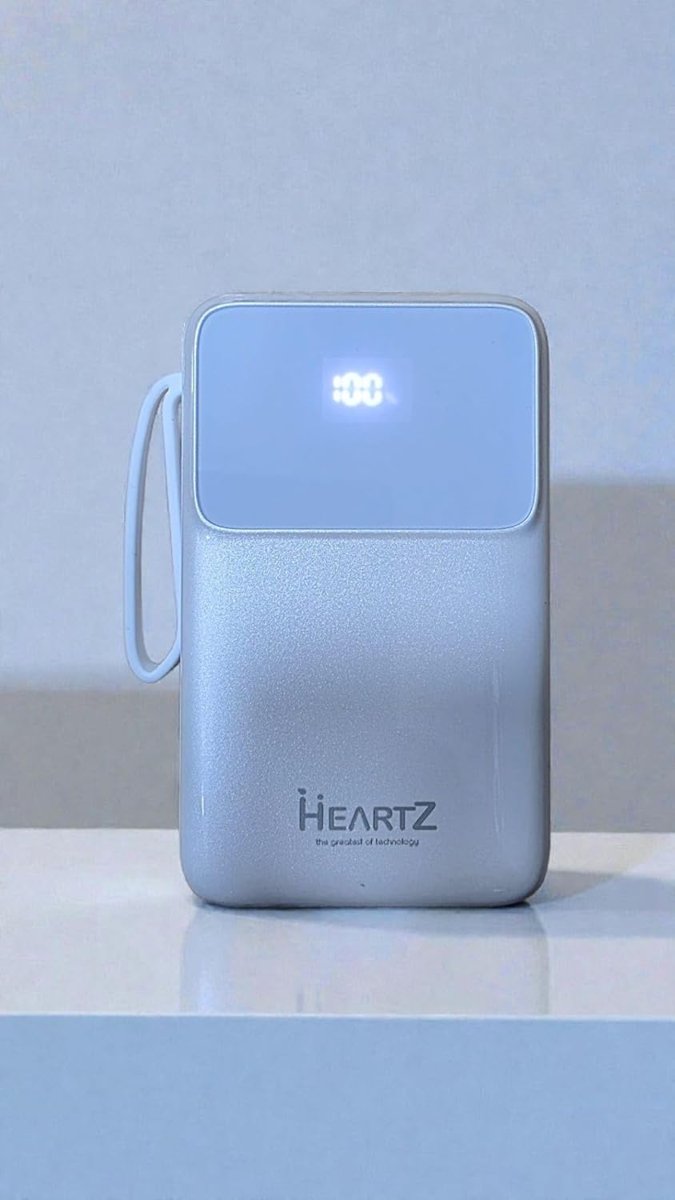 HEARTZ H28 10000 mah power bank PD 20W ve USB 22.5W FAST HIZLI ŞARJ DAHİLİ TYPE C VE LİGHTNİNG KABLOLU DÜNYA STANDARTLARINA UYGUN POLYMER BATARYA BİREBİR AMPER LCD GÖSTERGELİ POWERBANK