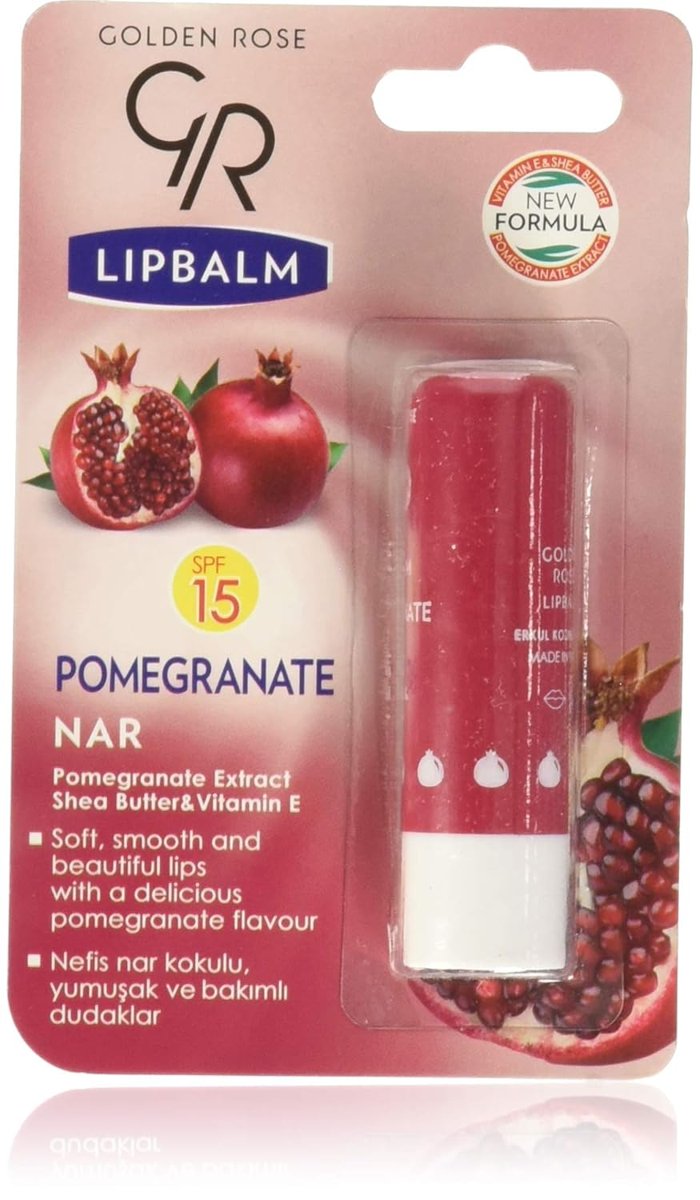 Golden Rose Lip Balm No: 08 Pomegranate SPF 15 - Nar Aromalı Dudak Nemlendiricisi