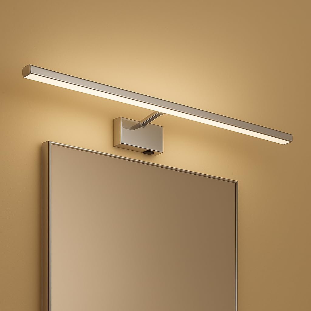 Kanarya 40 cm 8W LED Ayna  Resim Apliği Krom | 4200K Gün Işığı, 720 Lümen, IP45 Su Korumalı, 64W Eş