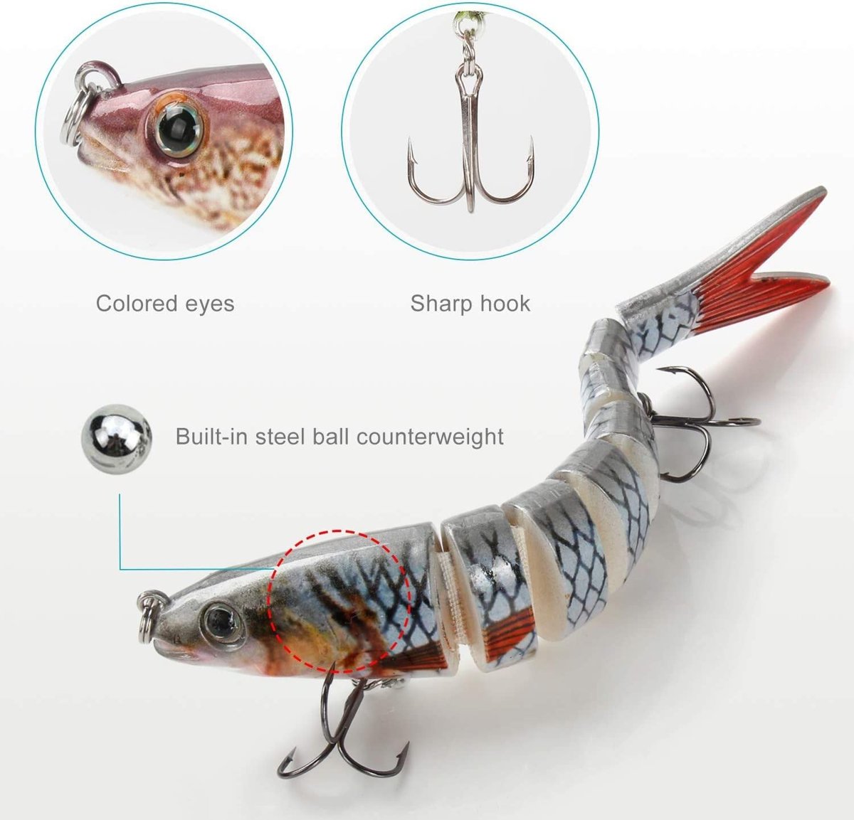 Valkyrie 8 Eklemli 3D Oynak Rapala 13.5gr Sahte Balık Yem Wobblers Swimbait Tuzlu ve Tatlı Su