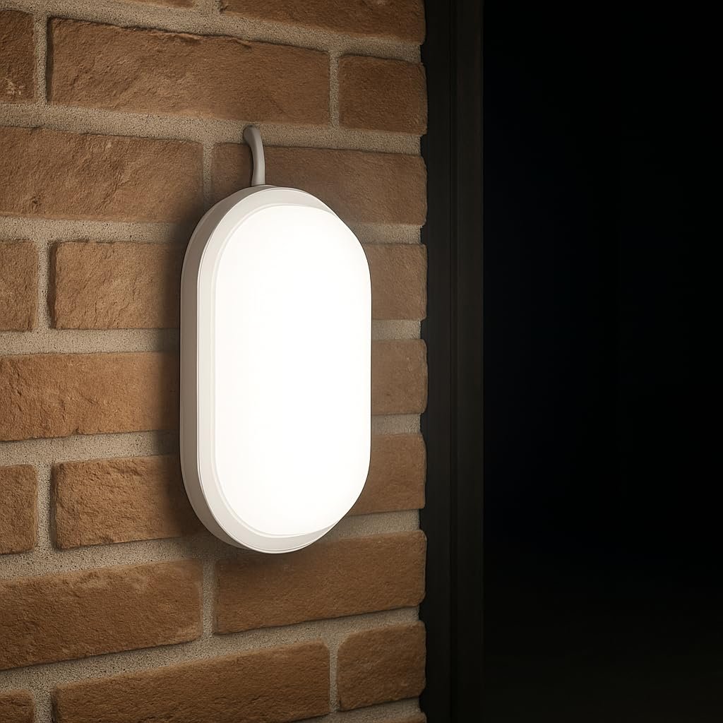 Aydos 15W IP65 Oval Beyaz LED Tavan ve Duvar Lambası | 6500K Beyaz Işık | Su ve Toz Geçirmez Banyo B