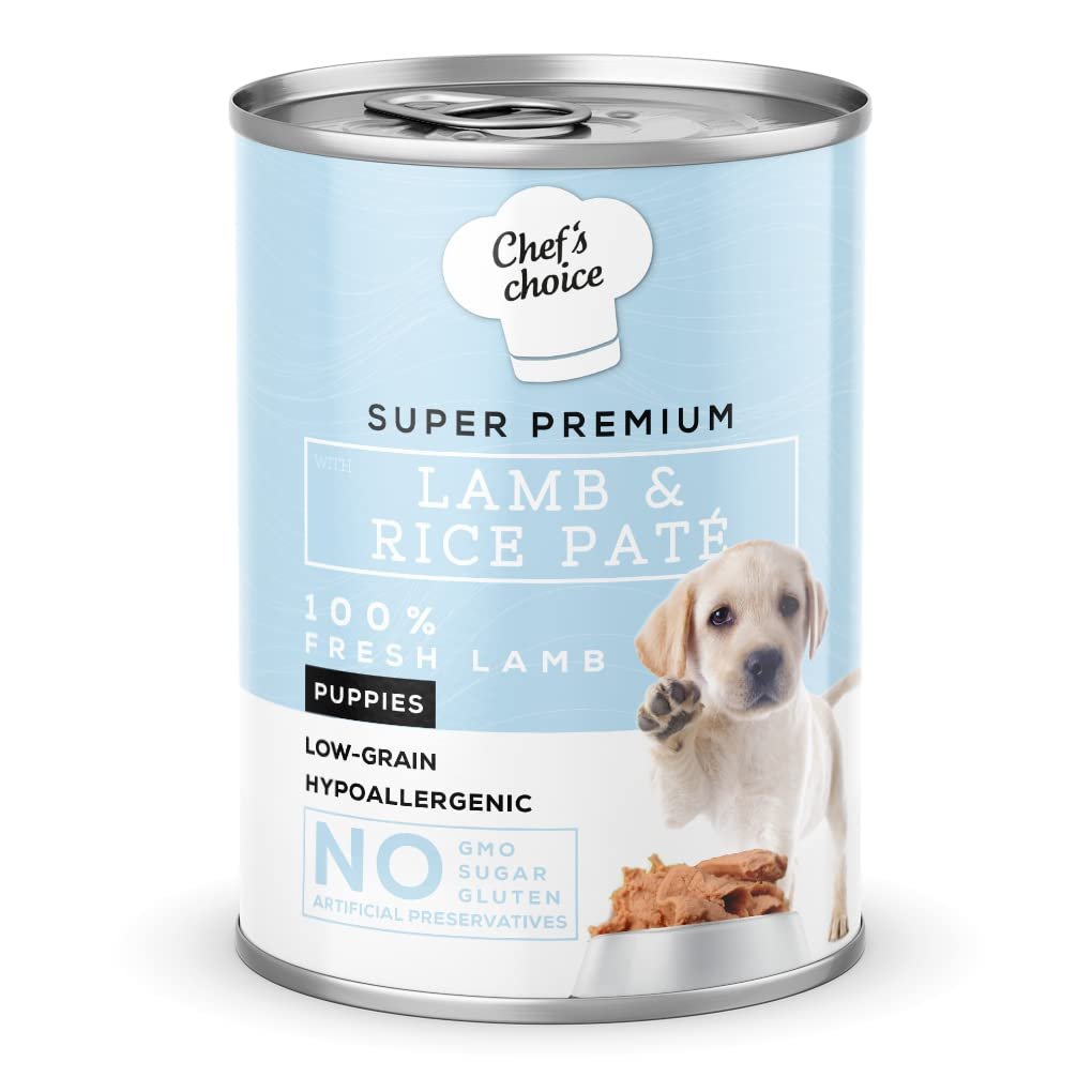 Chef's Choice Yavru Köpekler İçin, Hipoalerjenik, Kuzu Etli Ve Pirinçli Ezme, 400 g x 12 Adet