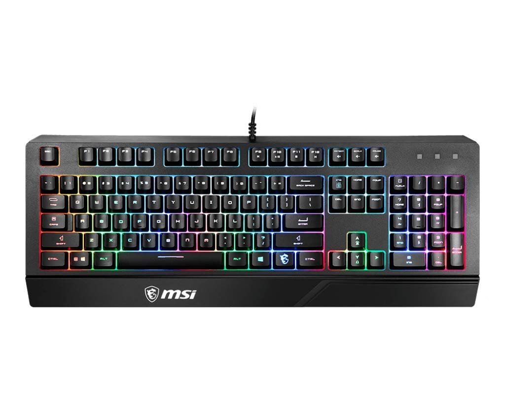 MSI GG VIGOR GK20 TR GAMING KEYBOARD RAINBOW ARKA AYDINLATMA ANTIGHOSTING MEMBRAN SIVI DOKULMESINE D