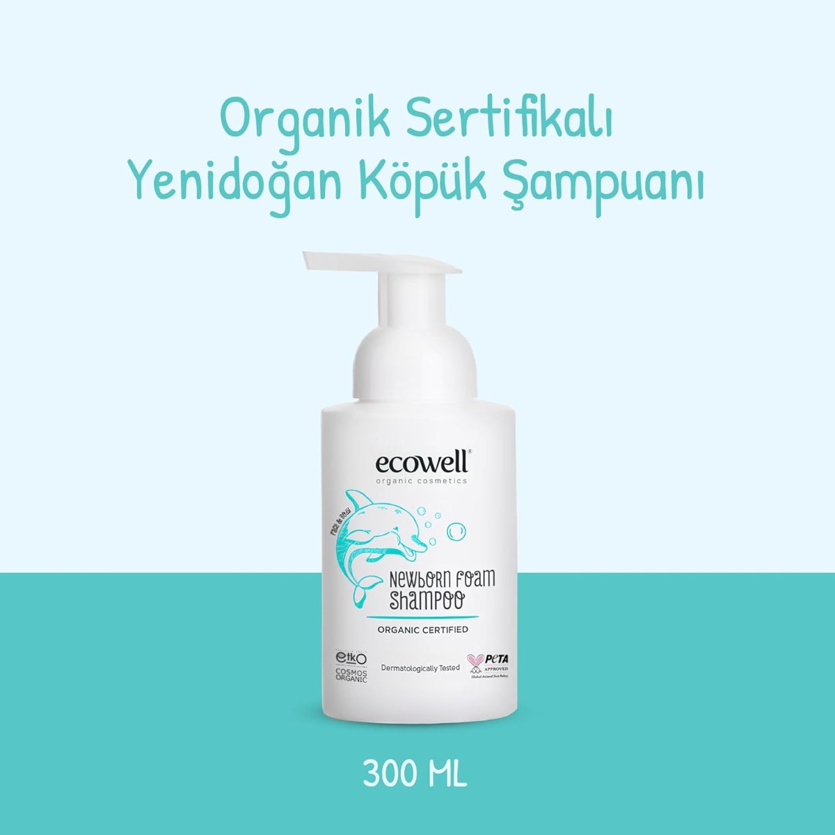Ecowell Organik Bebek Köpük Şampuan, 300 ml