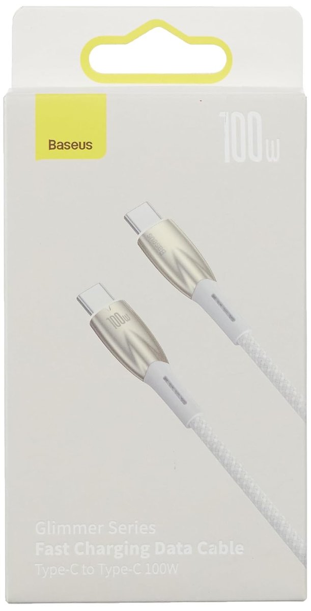 Baseus Glimmer Series 100W 100 cm PD Type-C Şarj Kablosu Beyaz