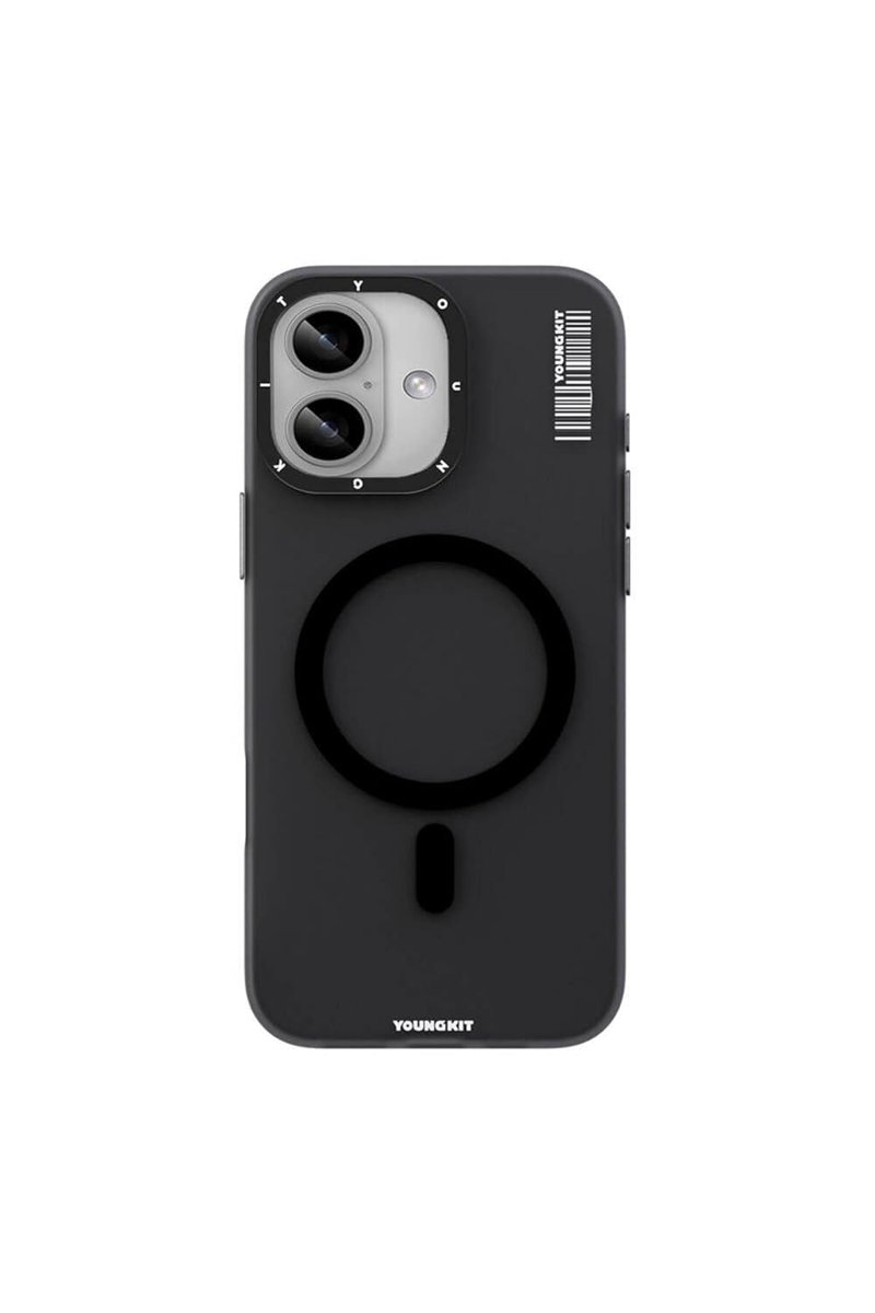 Youngkit iPhone 16 Plus Uyumlu Kılıf Magsafe ile Uyumlu Youngkit Hidden Sand Serisi Kapak Siyah