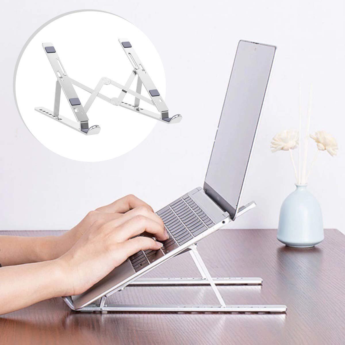 BUFFER® Ayarlanabilir Dizüstü Bilgisayar Destek Tabanı Tamamen Katlanabilir Taşınabilir Laptop Yükseltici