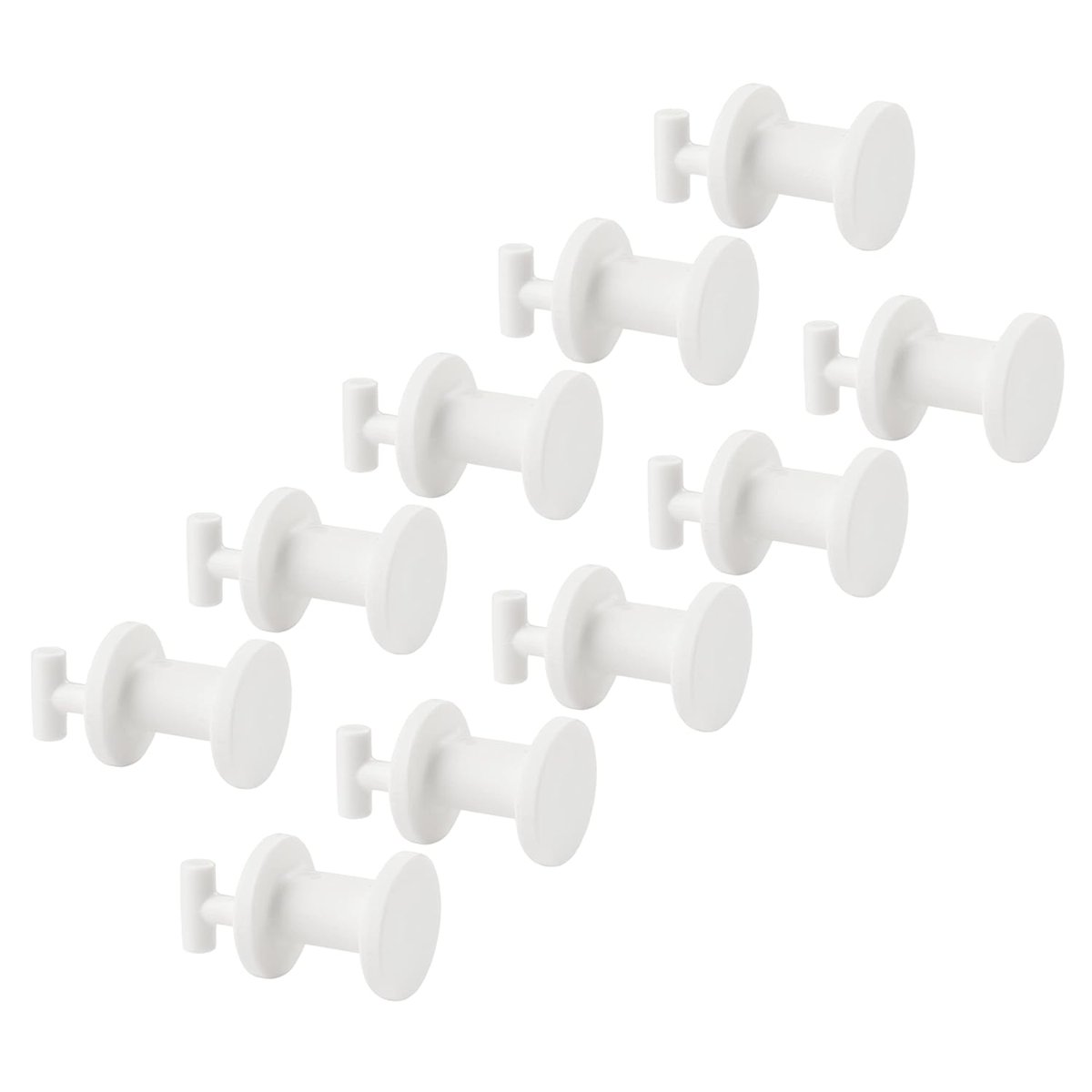 Ikea SKADIS mini plastik itme kancası (SKADIS pegboard için uygundur), beyaz, 19 mm, 205.198.88-10'lu paket