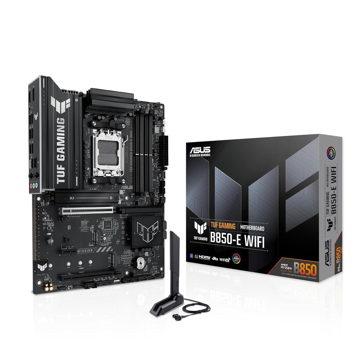 ASUS TUF Gaming B850-E WiFi Anakart Soket AMD AM5 (Ryzen 9000, PCIe 5.0, DDR5 Bellek, WiFi 6E, PCIe Q-Release, BIOS Flashback, Aura Sync)