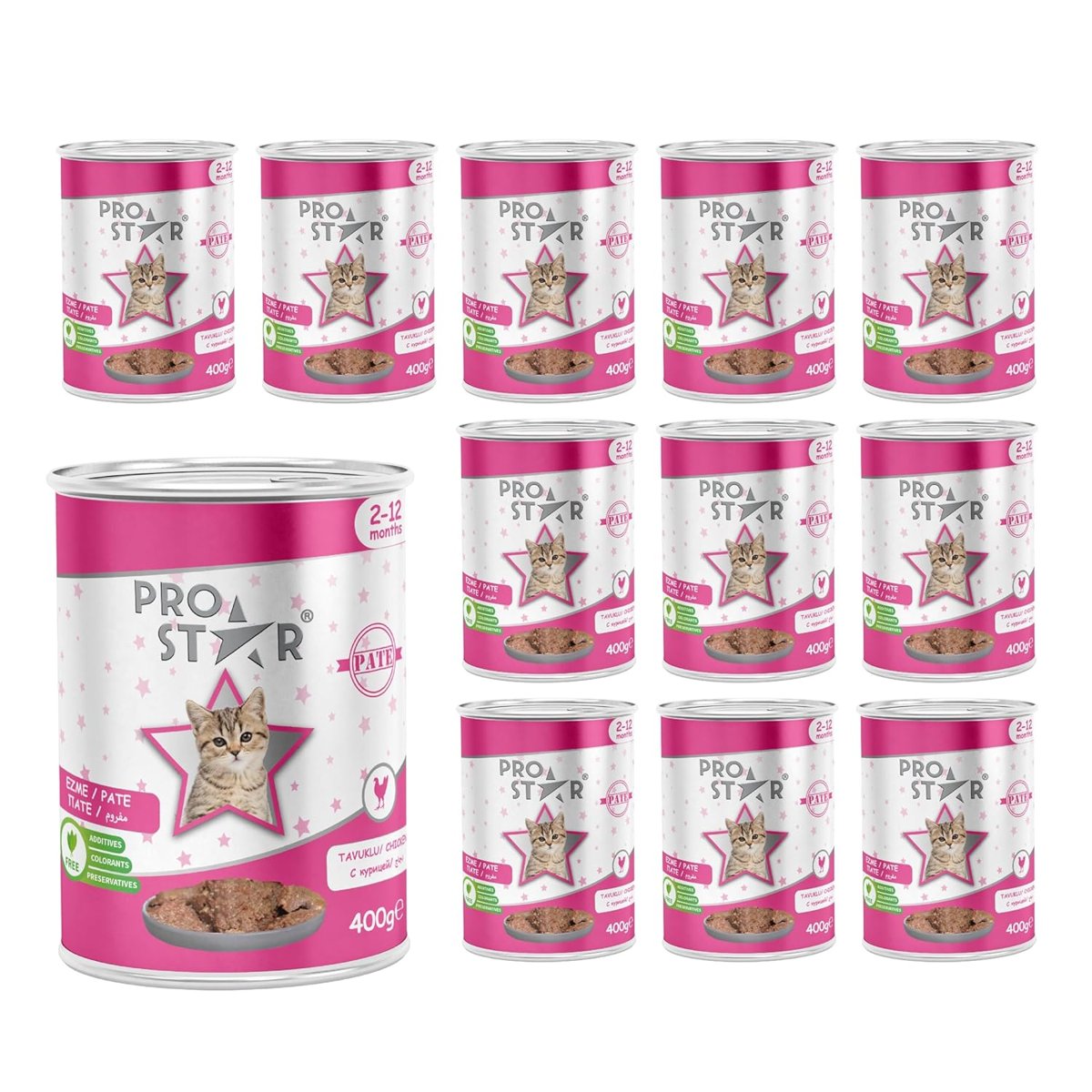 Prostar Yavru Kedi Tavuklu Pate 400 Gr x 12 adet