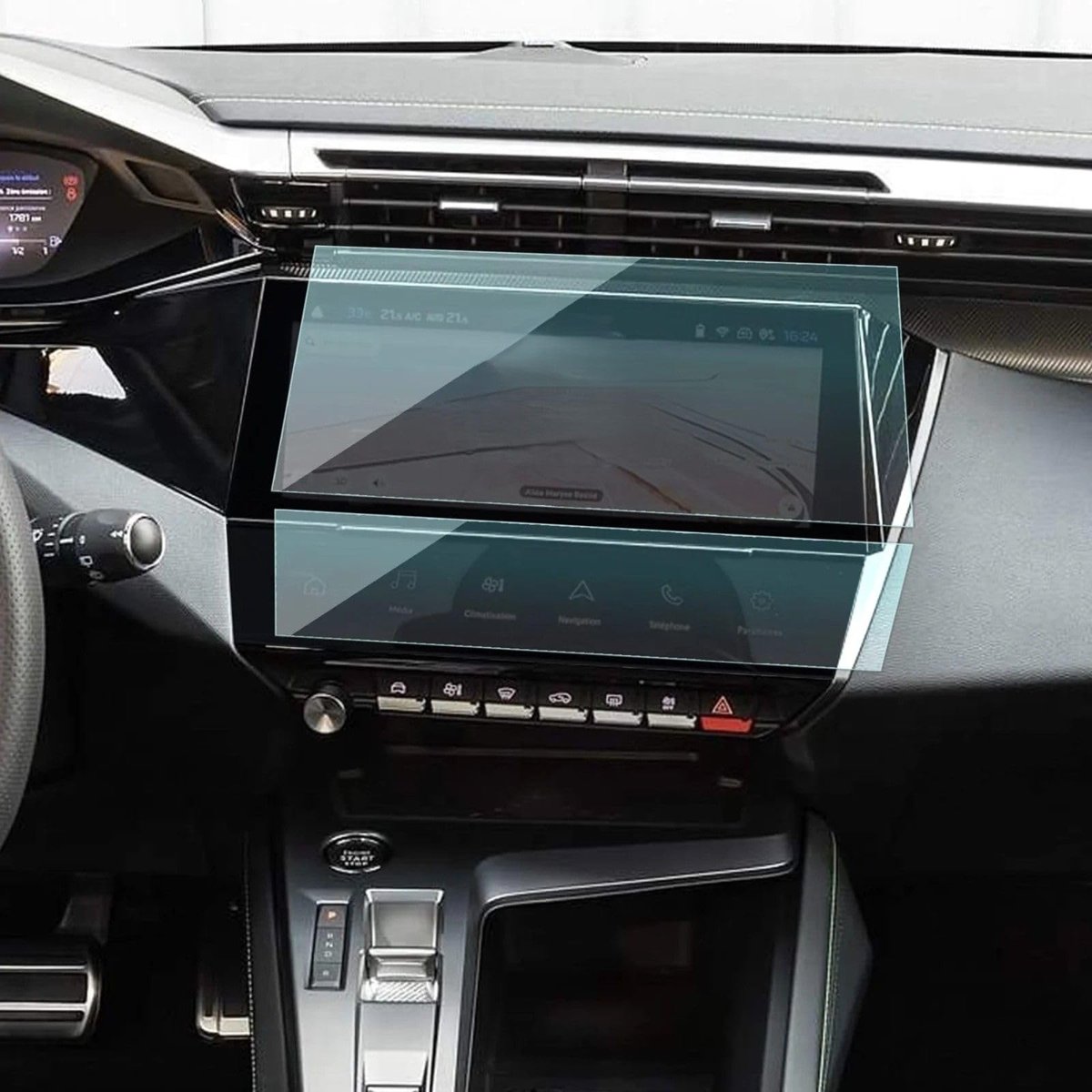 Peugeot 408 GT 10 inç Navigasyon ve Klima Kontrol uyumlu Nano Ekran Koruyucu 2li Set 2023 2025