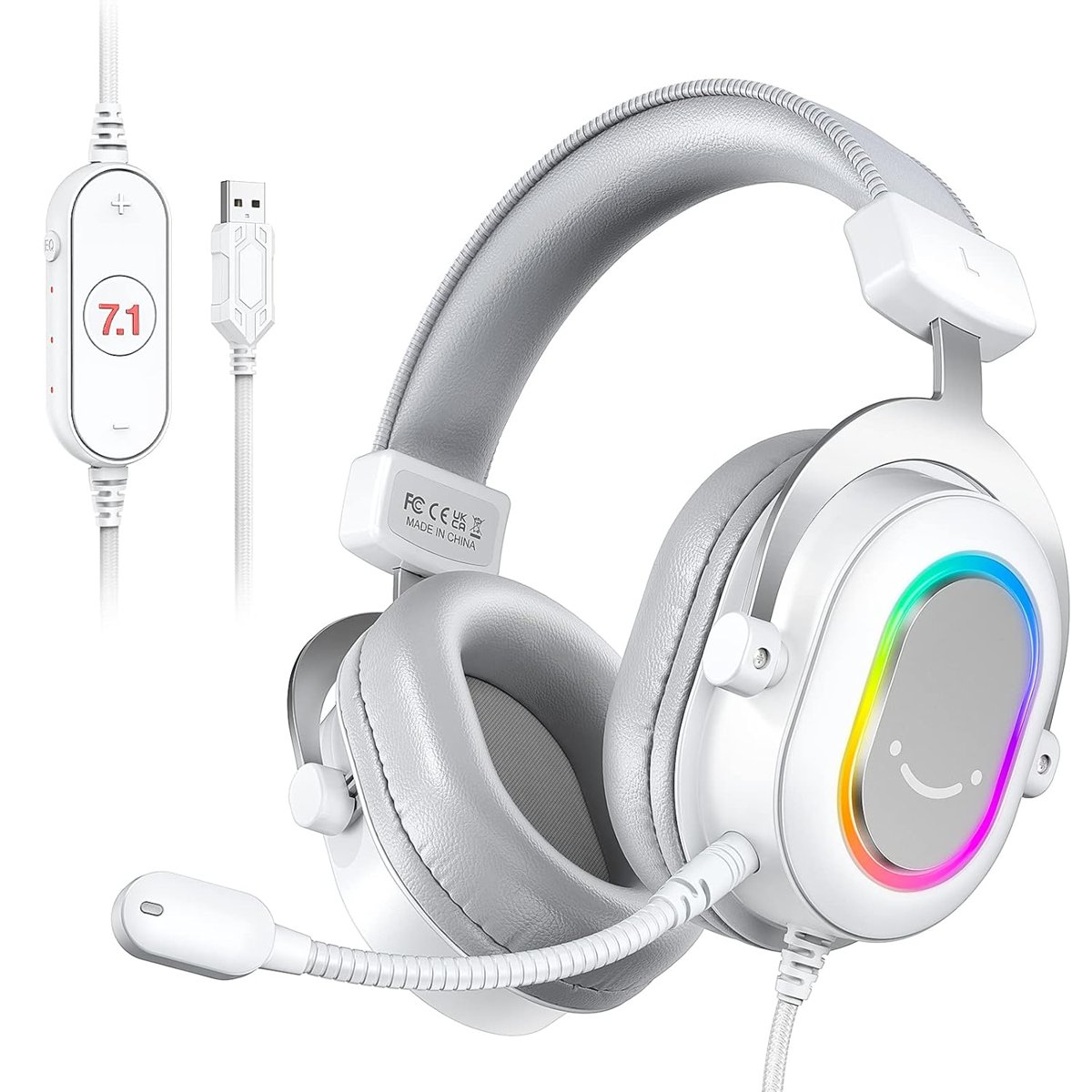 Fifine Ampligame H6W Beyaz Mikrofonlu Oyuncu Kulaklığı Bilgisayar Ve Yayıncı Kulaklık