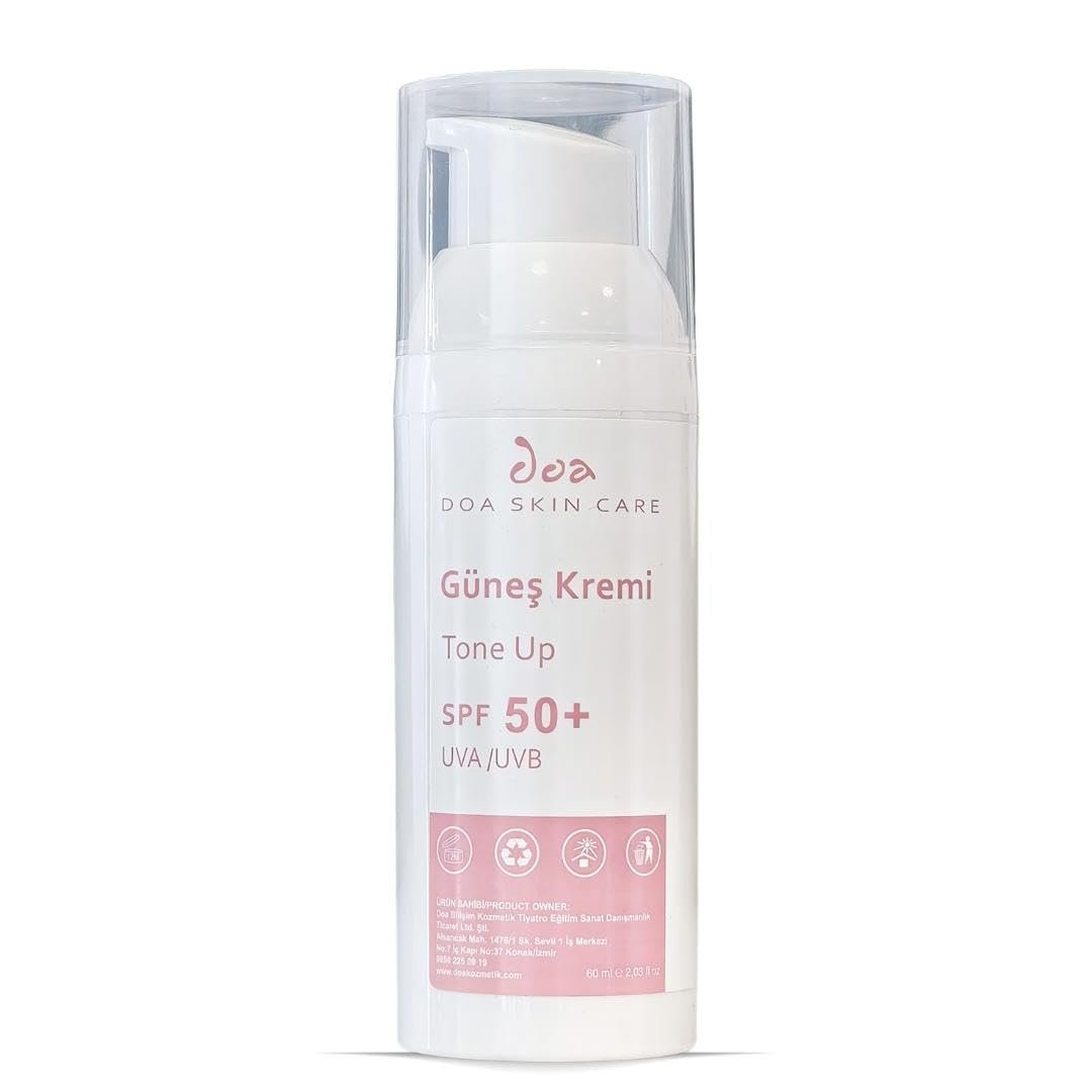 Doa Skin Care Tone-Up Güneş Kremi SPF50+ (60ml), Cilt Tonu Eşitleyici & Kızarıklık Giderici
