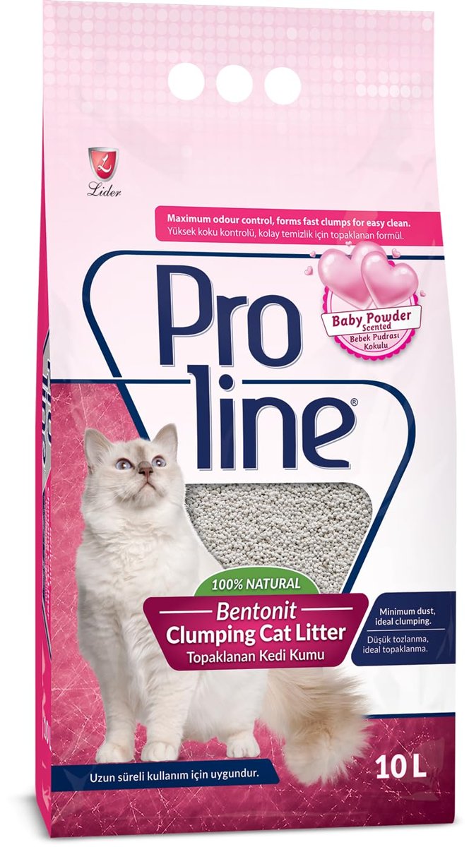 Proline Renkli ve Kokulu Bentonit Kedi Kumu, 10 L