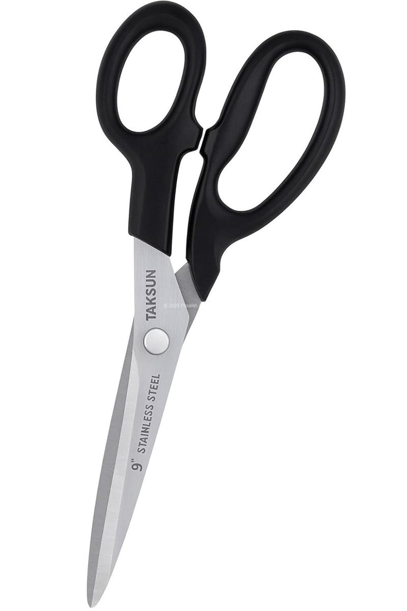Proalet Taksun Paslanmaz Çelik Makas, GL120, Keskin Bıçak, Ofis, Okul Kullanımı, Çok Amaçlı, Dayanıklı Vidalı Yapı, Ergonomik, Hassas Kağıt, Karton, Kumaş Kesimi, Profesyonel Terzi Makası, 9"