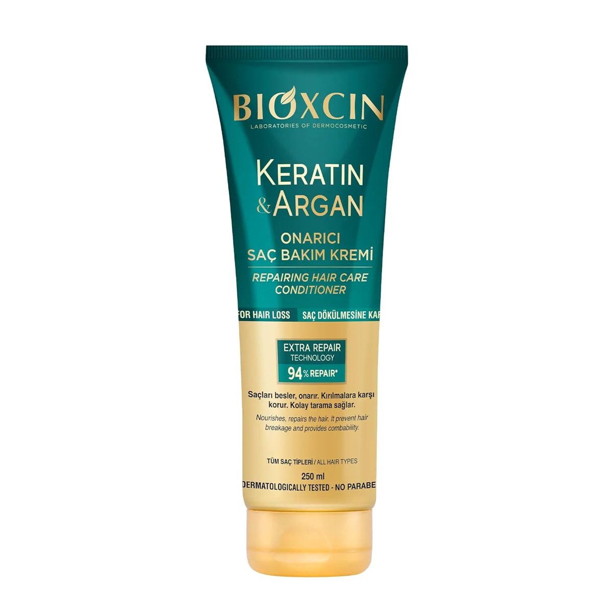 Bioxcin Keratin & Argan Onarıcı Saç Bakım Kremi – Yıpranmış ve Hasar Görmüş Saçlar İçin – 250 ml – BioComplex B11, Hidrolize Keratin ve Argan Yağlı