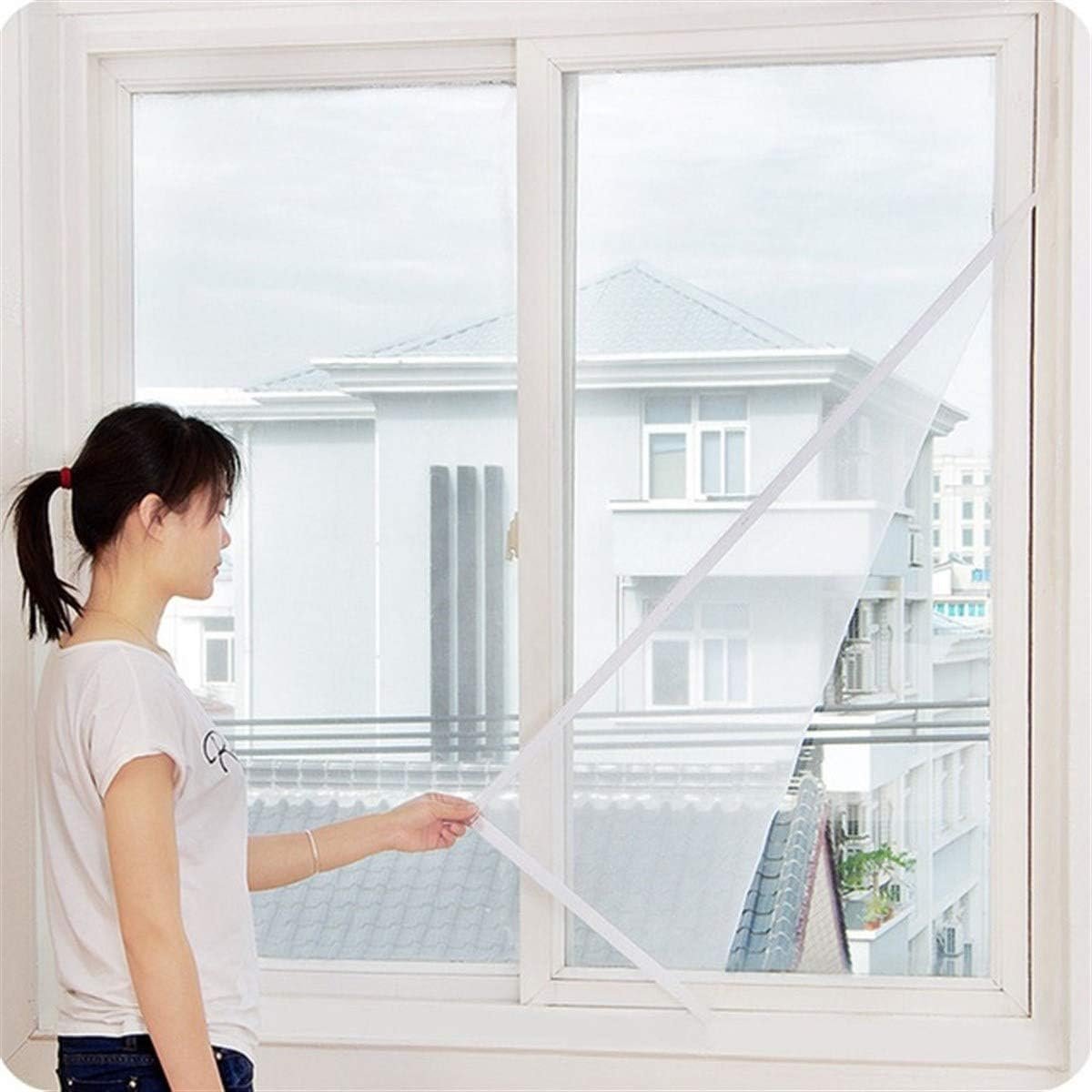 Pencere Sinekliği Beyaz Tül Sineklik, Sivrisinek Ağı, Sinek Böcek Tutucu, Aparatlı Cam Sinek Teli, Kolay Montaj (TEK KANAT 75 * 125 CM)