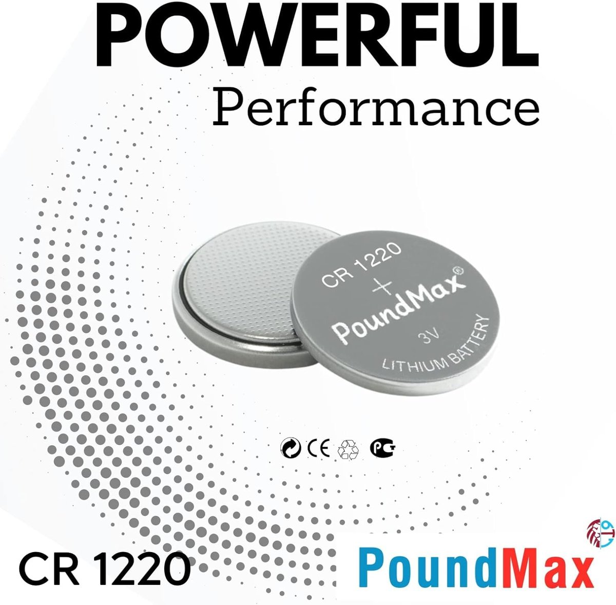 5 Adet CR1220 DL1220 1220 LIR1220 3V PoundMax Lityum Pil Lityum Düğme Pil, Küçük elektronik cihazlar için araba anahtarları, uzaktan kumandalar, teraziler, saatler ölçüm cihazları ve hesap makineleri