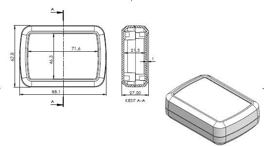 SANEC PLA Elektronik Proje Kutusu (Ölçüleri: 88,5x63x27,5mm) - Siyah