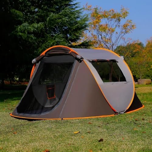 Valkyrie 3-4 Kişilik Hızlı Kurulum Otomatik Kamp Çadırı Sineklikli Çift Pencereli Su Geçirmez 240x150x110cm 4 Mevsim