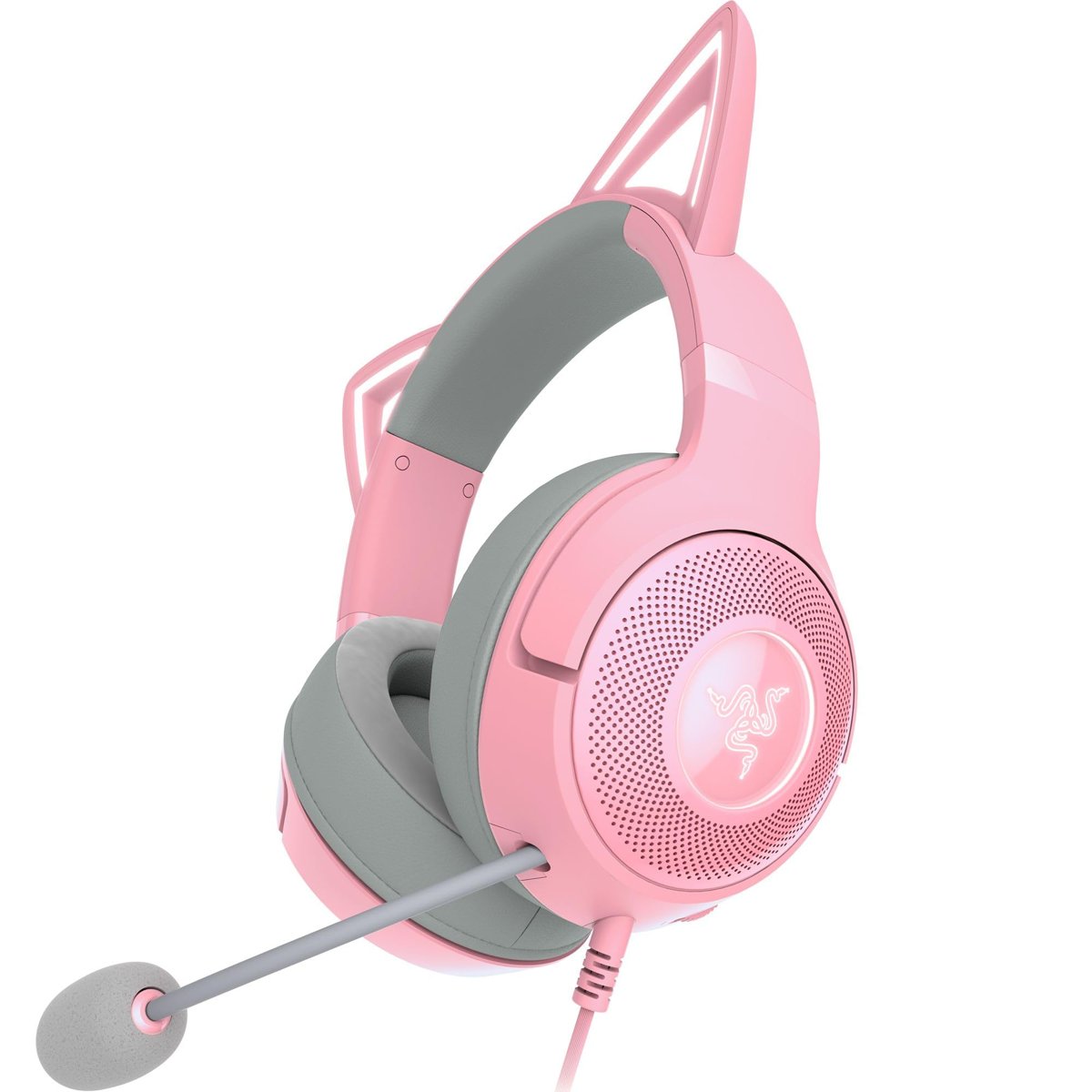 Razer Kitty Ears for Kraken - Kulak Üstü Kulaklık Aksesuarı - Kuvars Pembe