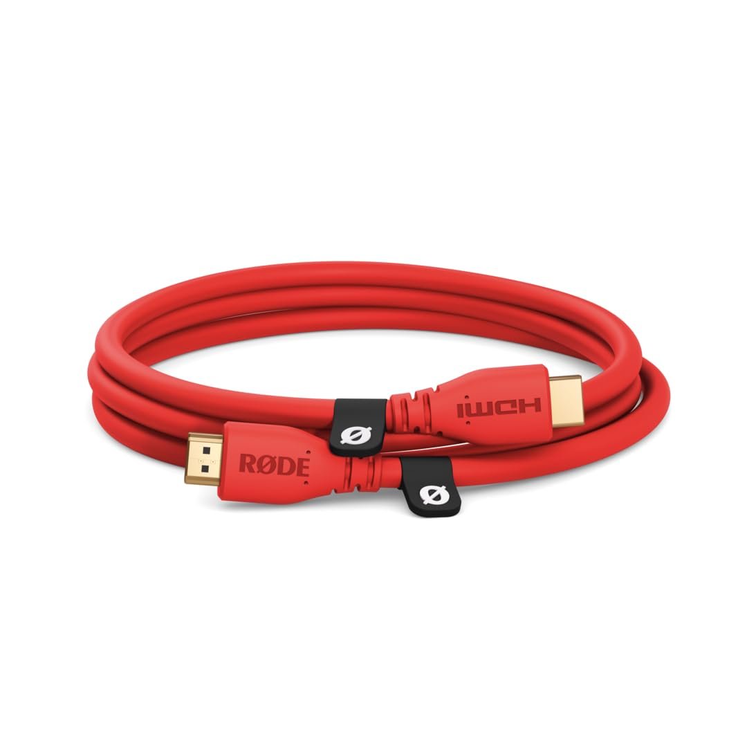 RØDE HDMI-1.5 Premium Yüksek Hızlı HDMI Kablosu Ethernet (1.5m/5ft, Kırmızı)