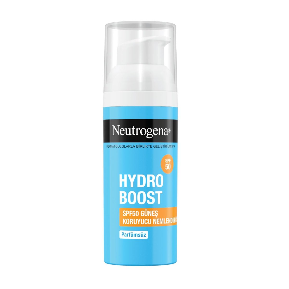Neutrogena – Nemlendirici Fluid Hydro Boost SPF 50 (50 ml pompalı şişe) — Hyalüronik asit, provitami