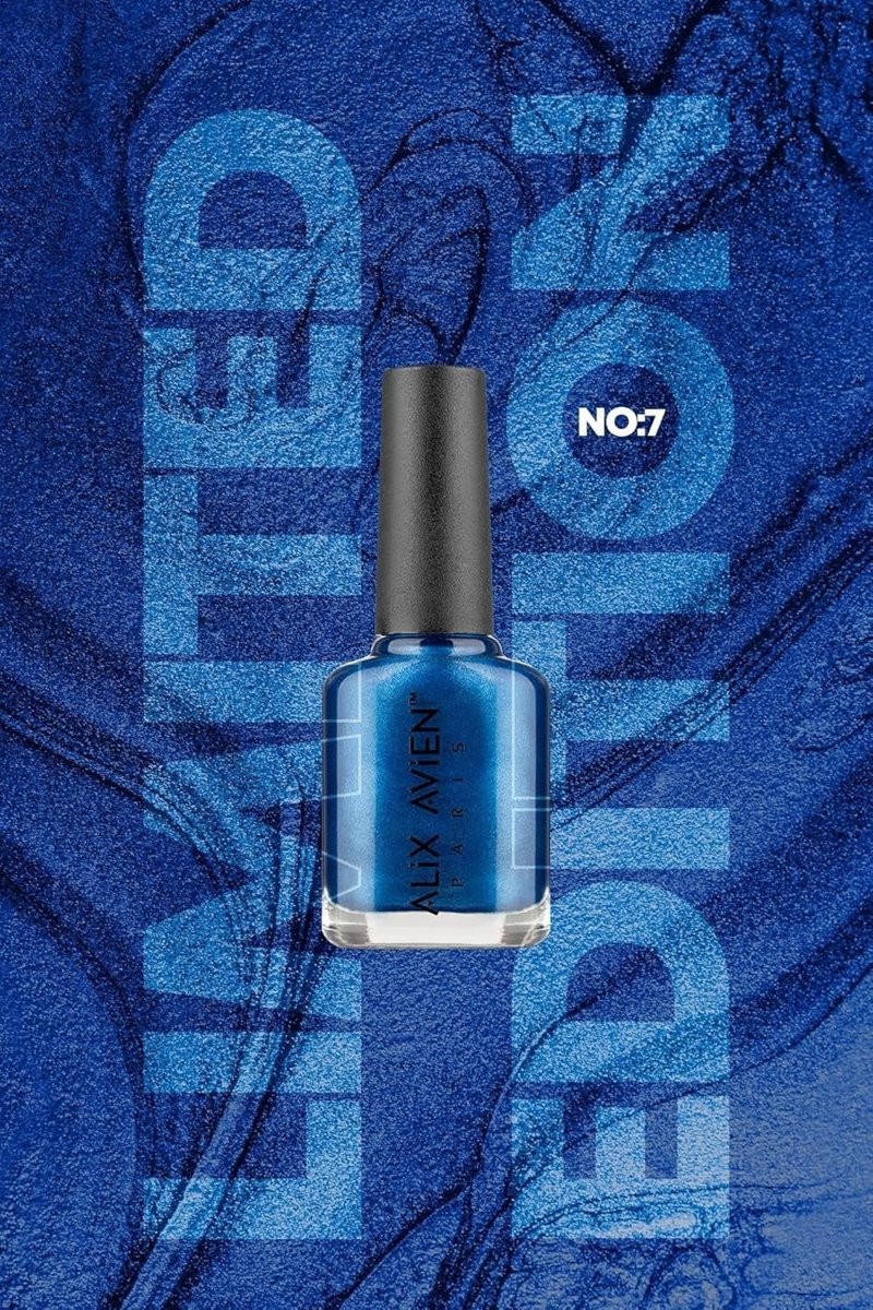 ALIX AVIEN Limited Edition Işıltılı Lacivert Oje-Yüksek Pigmentli Kalıcılık Hızlı Kuruma-Nail Lacquer No:7