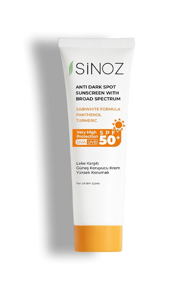 Sinoz Spf50+ Leke Karşıtı Yüksek Koruyucu Yüz Güneş Kremi Tüm Ciltler İçin 50 ml