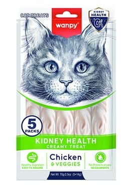 Wanpy Kidney Health TavukSebze 12'li-F.Krema Ödül 5X14Gr Kedi Maması