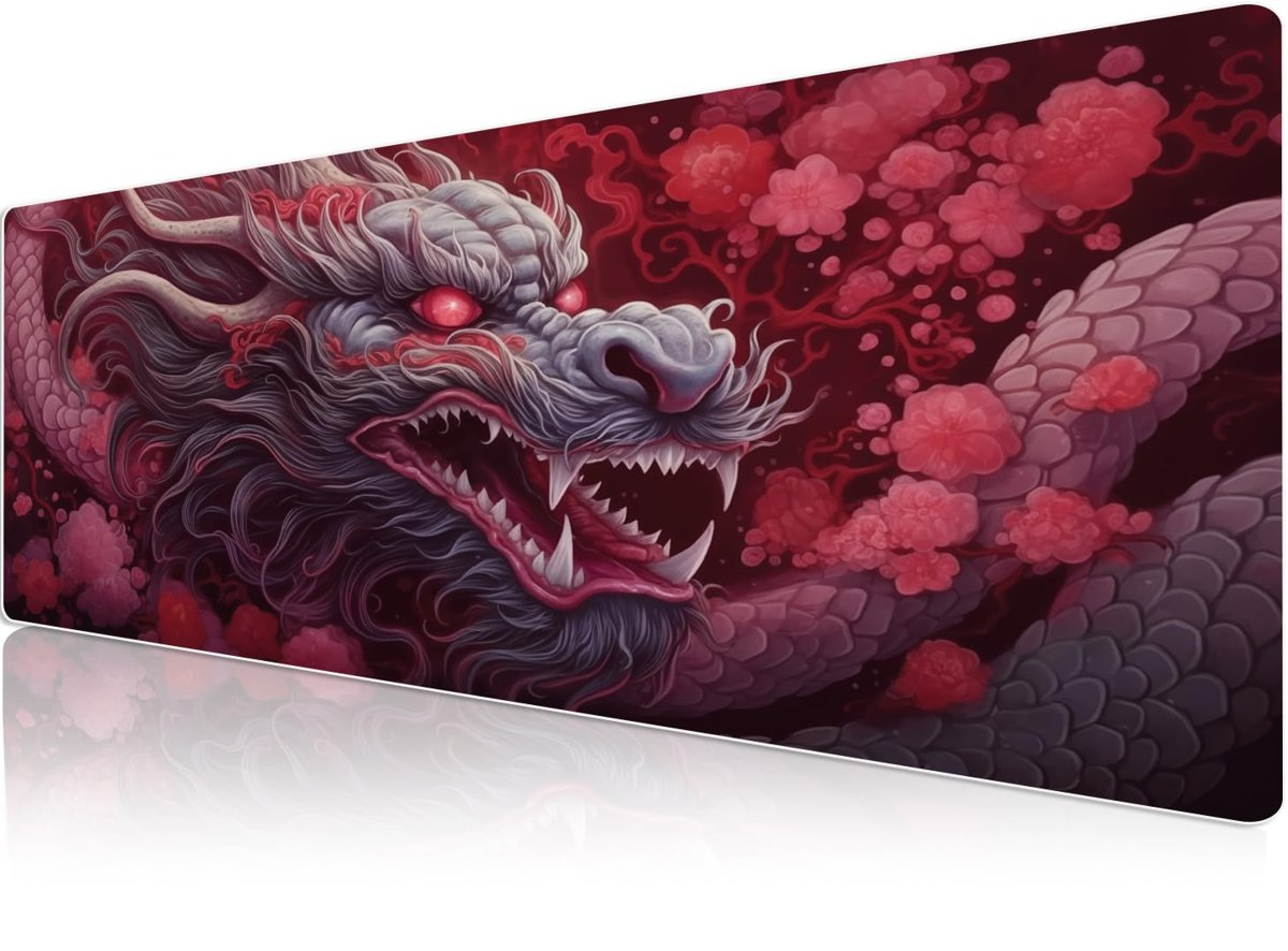Klasse Pro - 10 Farklı Model Dikişli Kenar 90x40 cm Oyuncu Gaming Mouse Pad (Fury Longhua, 90x40 cm)