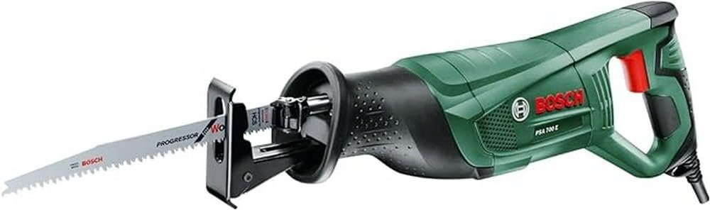 Bosch PSA 700 E Panter Testere, Güçlü 710 Watt Motor, Ahşapta kesme kalınlığı: 150 mm, Çelikte kesme kalınlığı: 10 mm, Testere bıçağı stroku: 20 mm, Yeşil
