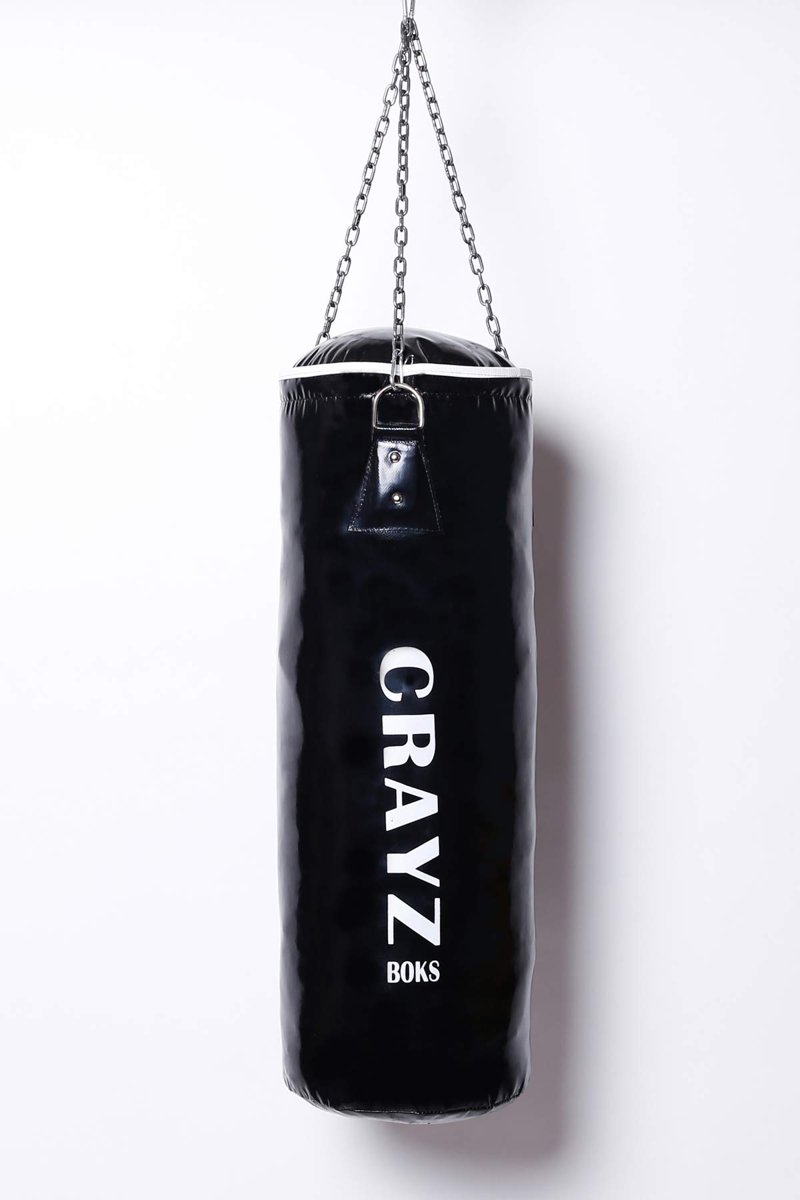 Crayz 70x25 Cm İçi Dolu Boks Kum Torbası + Tavan Askı Aparatı (Siyah)
