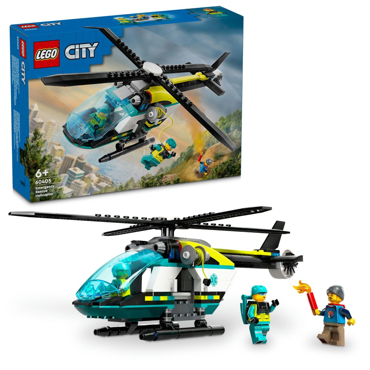 LEGO City Acil Kurtarma Helikopteri 60405-6 Yaş ve Üzeri Çocuklar için Helikopter İçeren Yaratıcı Oyuncak Yapım Seti (226 Parça)