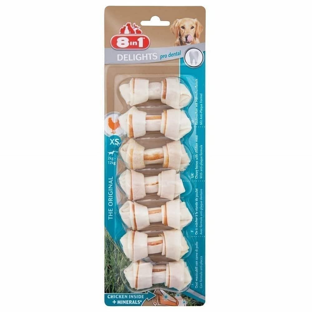 8in1 Delights Pro Dental XS Boy Kemik 7'li, 84 gr. Köpek Ödülü