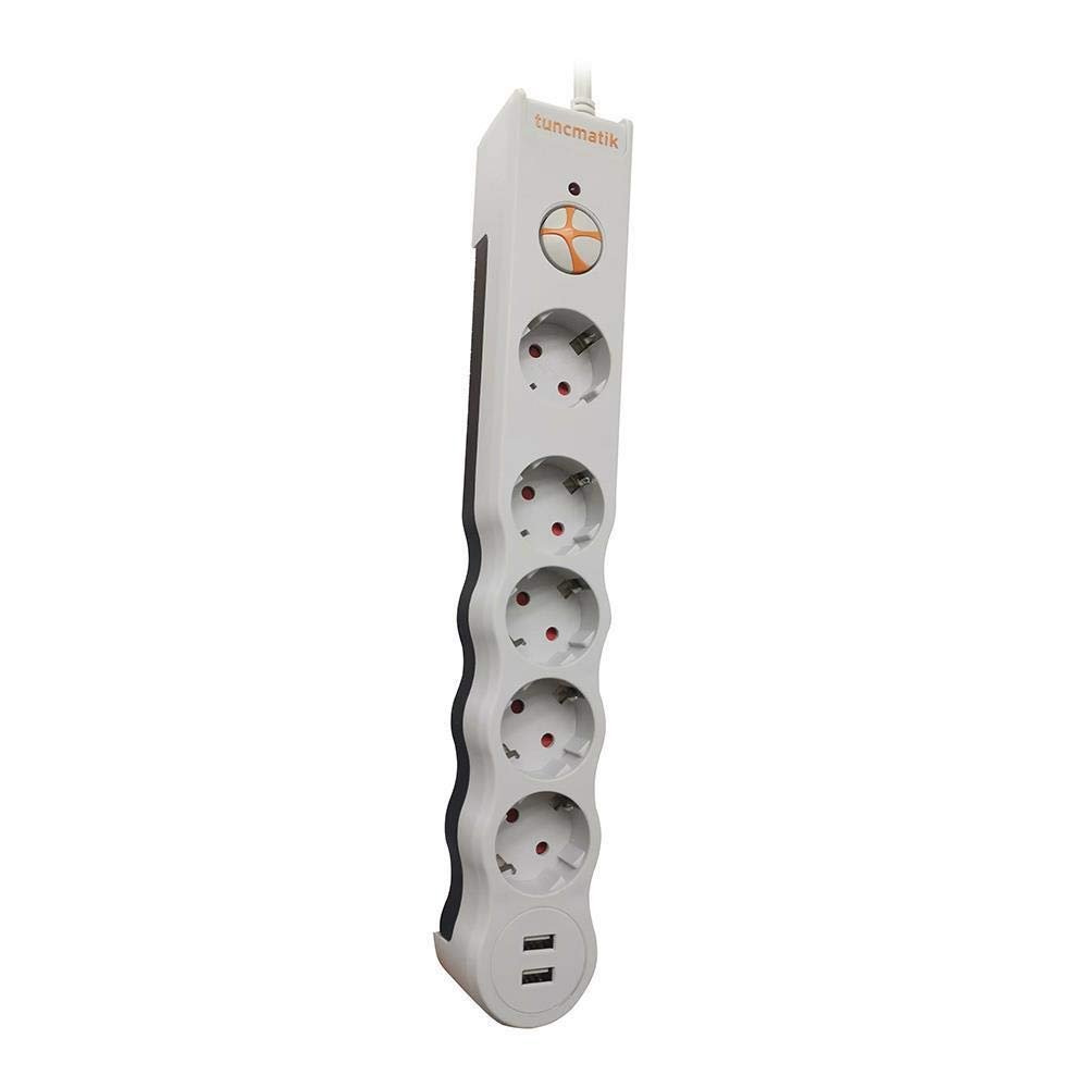 Tuncmatik Tunçmatik Powersurge 5+ USB Girişli Akım Korumalı Priz TSK5015