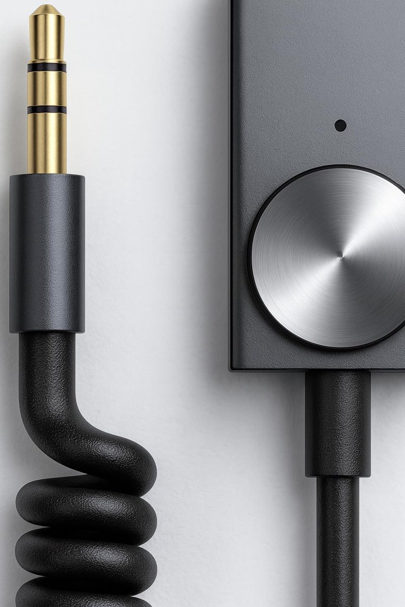 Busstier AUX Bluetooth 5.0 Alıcı Adaptör Mikrofonlu USB Beslemeli Araç ve Ev Tipi Ses Sistemlerine Uyumlu Spiral Kablo Aux to Bluetooth Çevirici