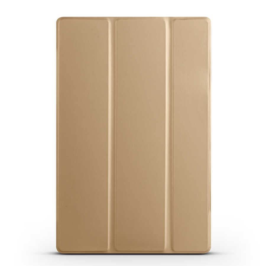 Babilden APPLE 11 inç iPad (A16) / iPad Air 10.9 inç/iPad 10.Nesil 10.9 Wi-Fi Tablet ile Uyumlu Tablet Kılıfı Smart Cover Uyku Modlu Standlı Arkası Sert Şeffaf Kapak Gold