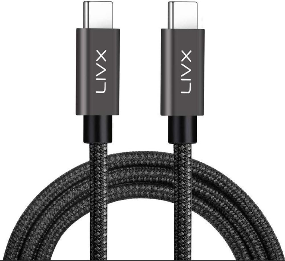 LivX Force 100W Type-C to Type-C 3 Metre USB 3.1 Gen2 10 Gbps 4k@60hz Hızlı Şarj Data ve Görüntü Aktarım Kablosu Örgülü