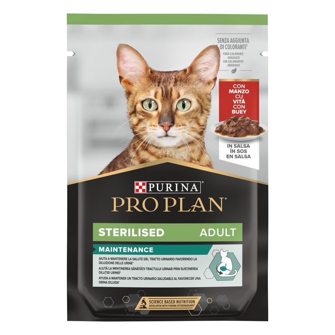 Pro Plan Sterilised Pouch Sığır Etli Kısır Kedi Yaş Maması, 85gr Tekli
