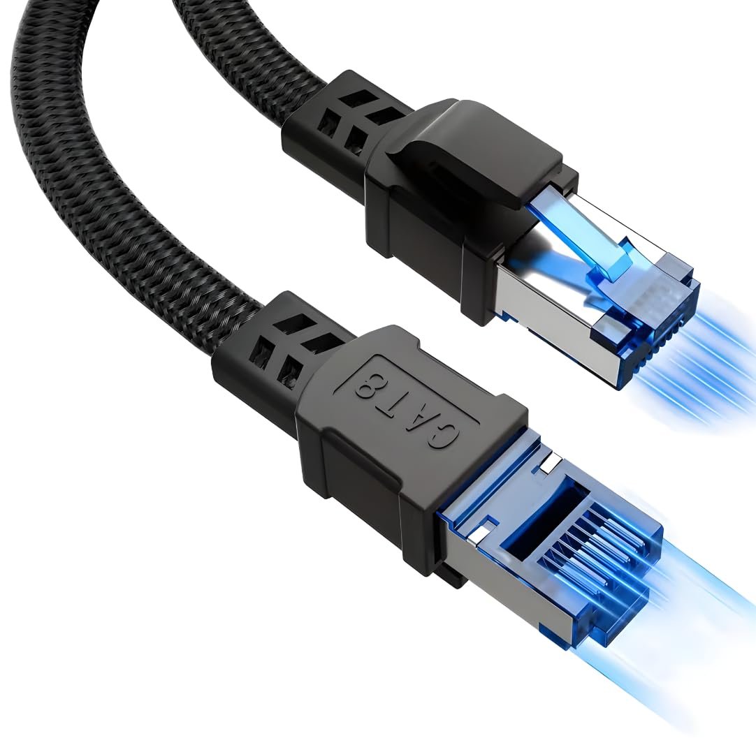 Vetech CAT 8 Ethernet Kablosu LAN Kablo 40Gbps 2000MHz Süper Hızlı Ağ Kablosu Gigabit PC, Laptop, PS